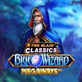 Play the Fire Blaze Blue Wizard Megaways slot by Rarestone Gaming on Spinjo Casino