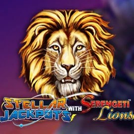 Stellar Jackpots with Serengeti Lions online game logo by Lightning Box Game on spinjocasino.eu